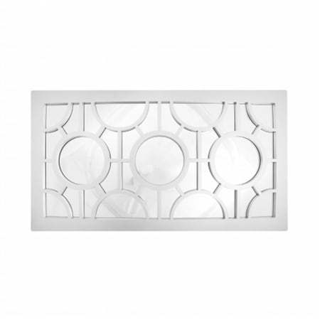 Purely Pecan 25.5 in. Pure White Geometrical Circles Decorative Rectangular Wall Mirror 31812259